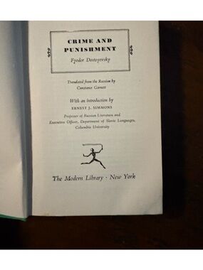 Crime and Punishment By Dostoyevsky 1950 vintage book